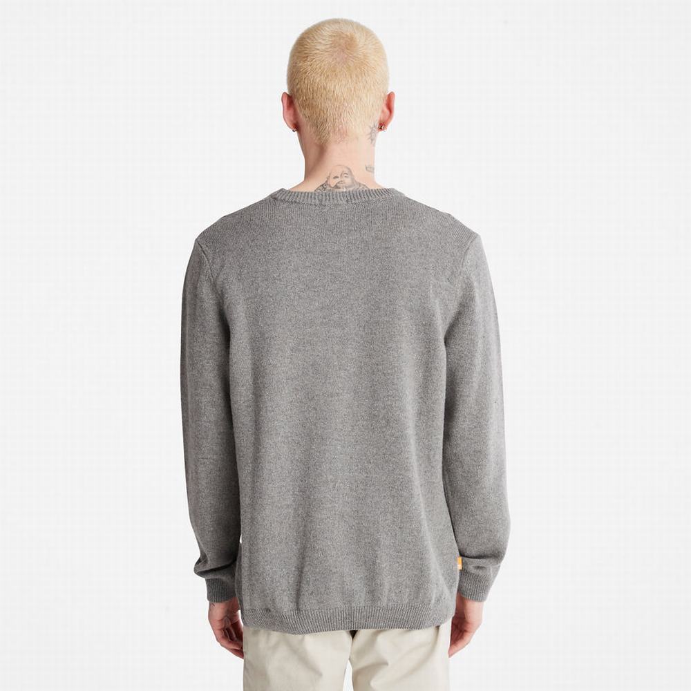 Pánské Svetry Timberland Phillips Brook Vlna-Blend Cable Crewneck Šedé | TI93658-192