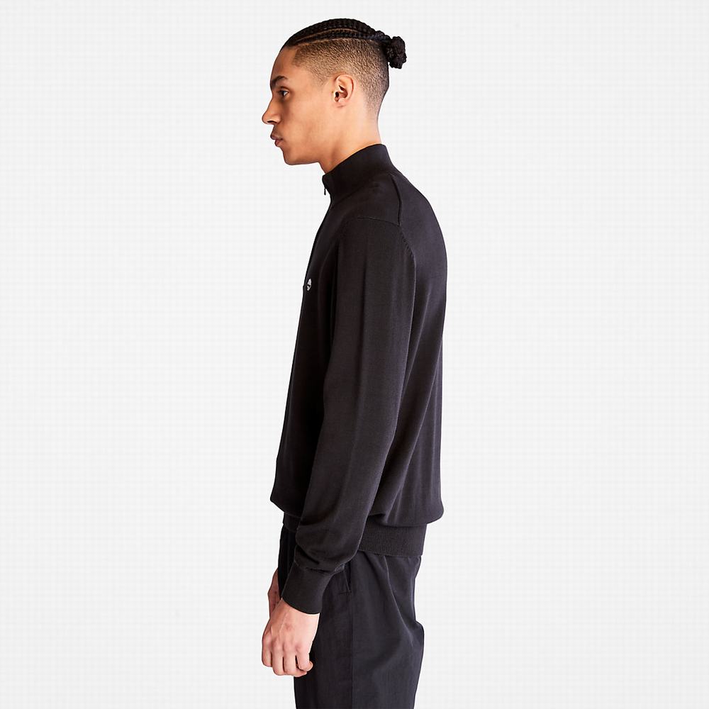 Pánské Svetry Timberland Williams River Zip-neck Černé | TI09427-056
