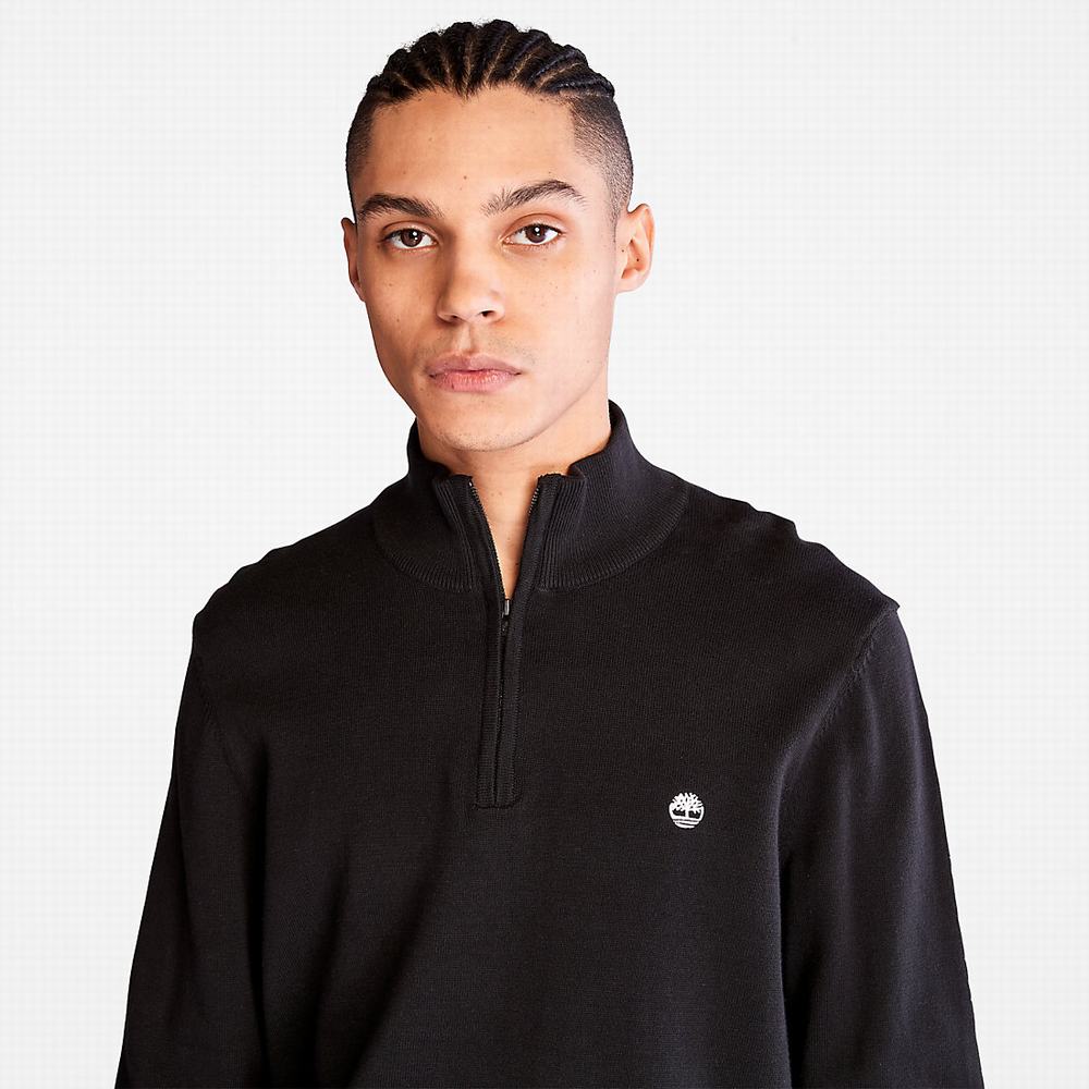 Pánské Svetry Timberland Williams River Zip-neck Černé | TI09427-056