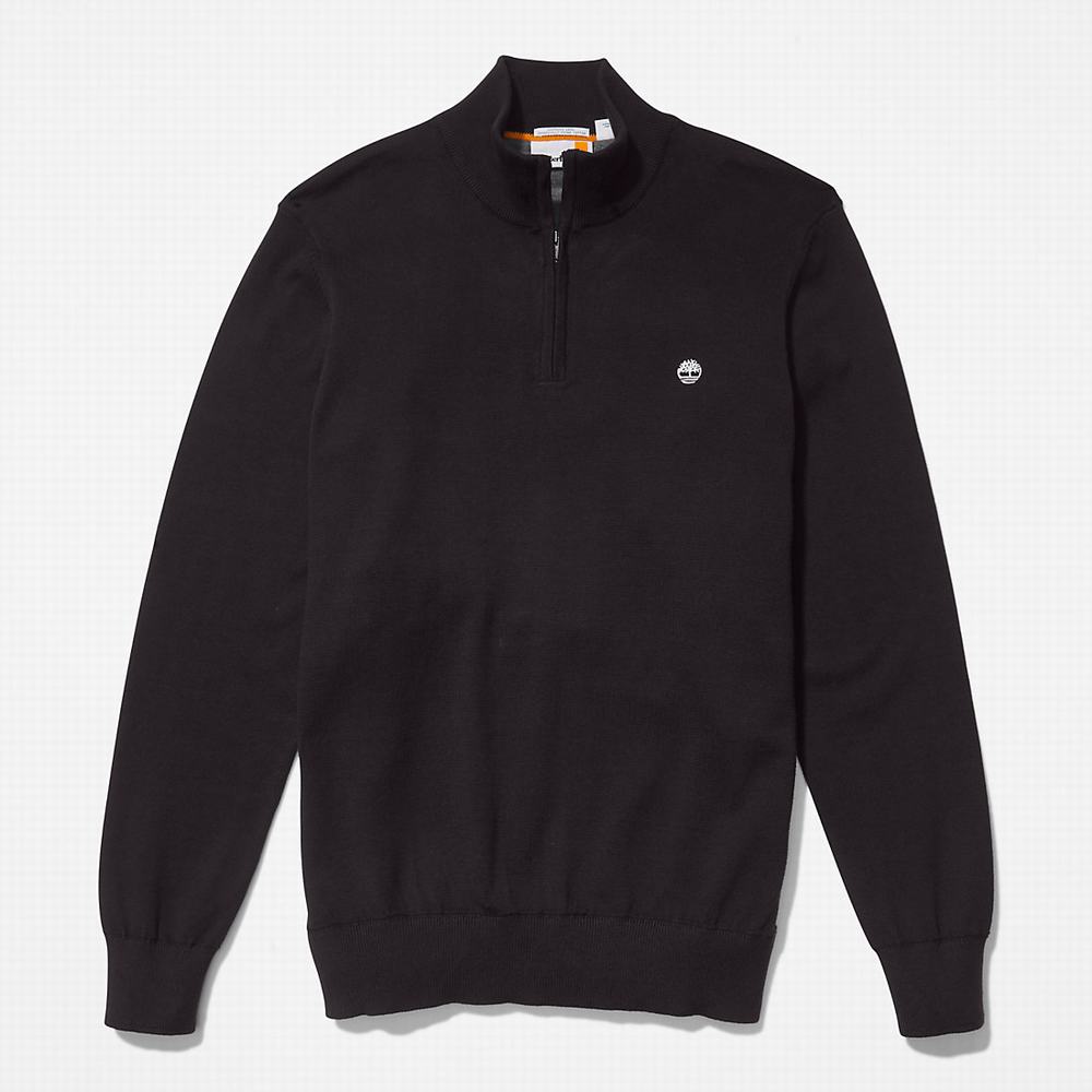 Pánské Svetry Timberland Williams River Zip-neck Černé | TI09427-056