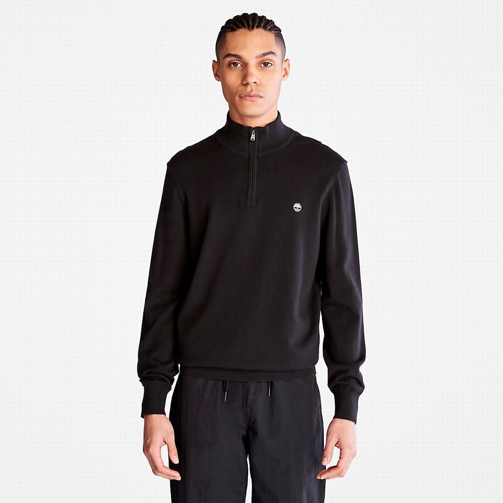 Pánské Svetry Timberland Williams River Zip-neck Černé | TI09427-056