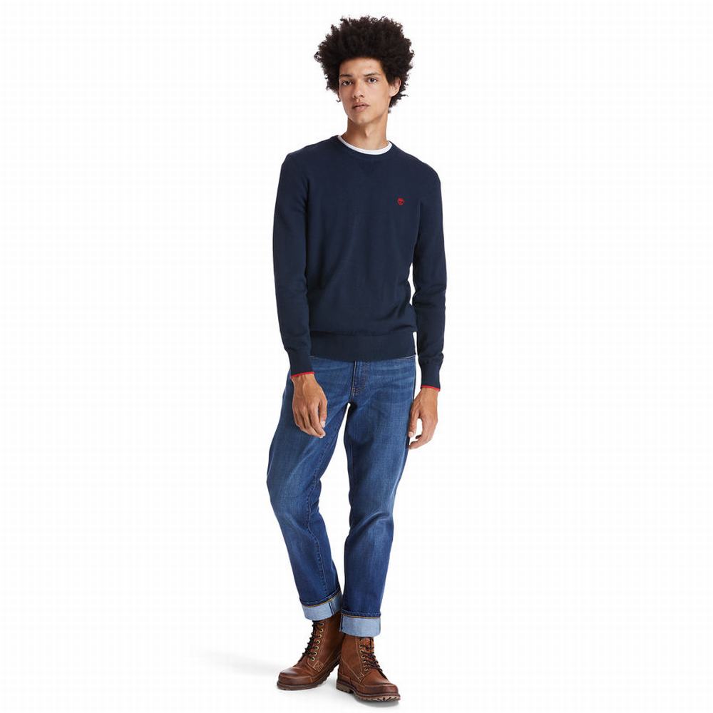 Pánské Svetry Timberland Williams River Organic Bavlněné Tmavě Blankyt | TI12305-730