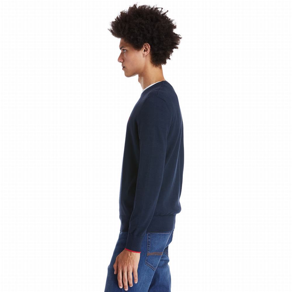 Pánské Svetry Timberland Williams River Organic Bavlněné Tmavě Blankyt | TI12305-730