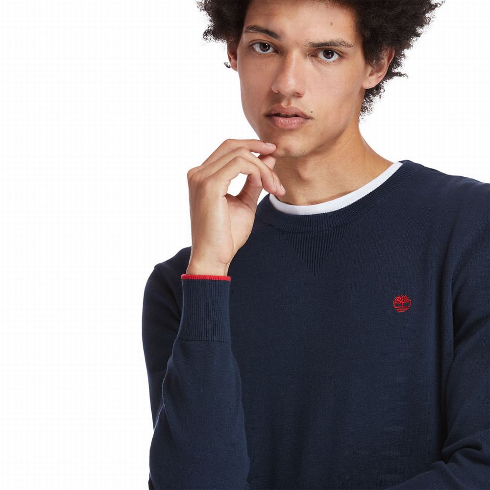 Pánské Svetry Timberland Williams River Organic Bavlněné Tmavě Blankyt | TI12305-730