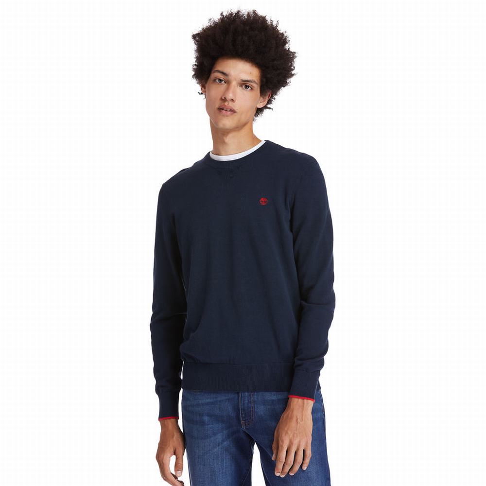 Pánské Svetry Timberland Williams River Organic Bavlněné Tmavě Blankyt | TI12305-730