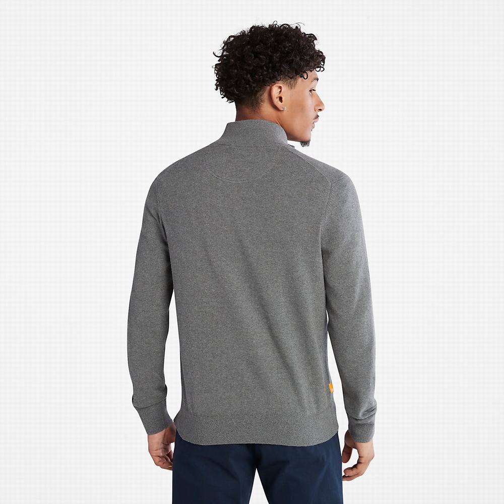 Pánské Svetry Timberland Williams River Organic Bavlněné Zip Tmavě Šedé | TI40163-278