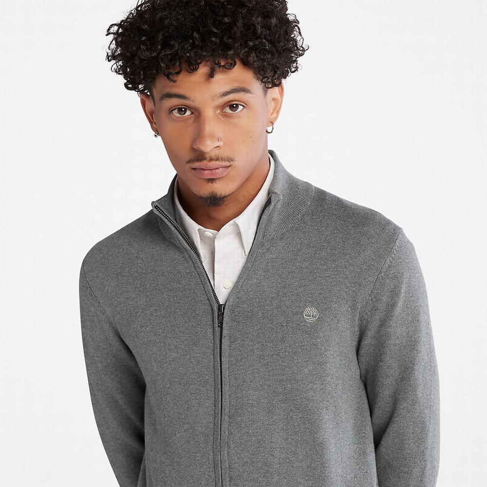 Pánské Svetry Timberland Williams River Organic Bavlněné Zip Tmavě Šedé | TI40163-278