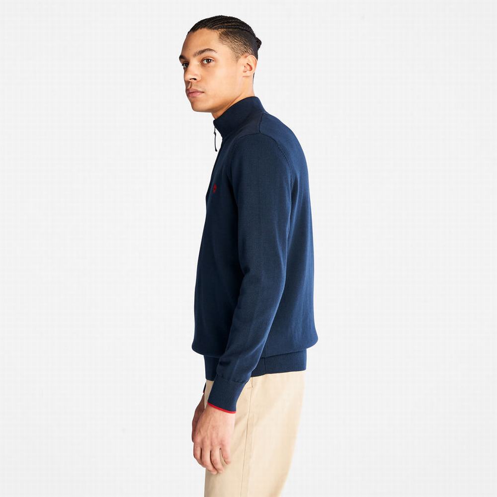 Pánské Svetry Timberland Williams River Half-zip Tmavě Blankyt | TI45187-179
