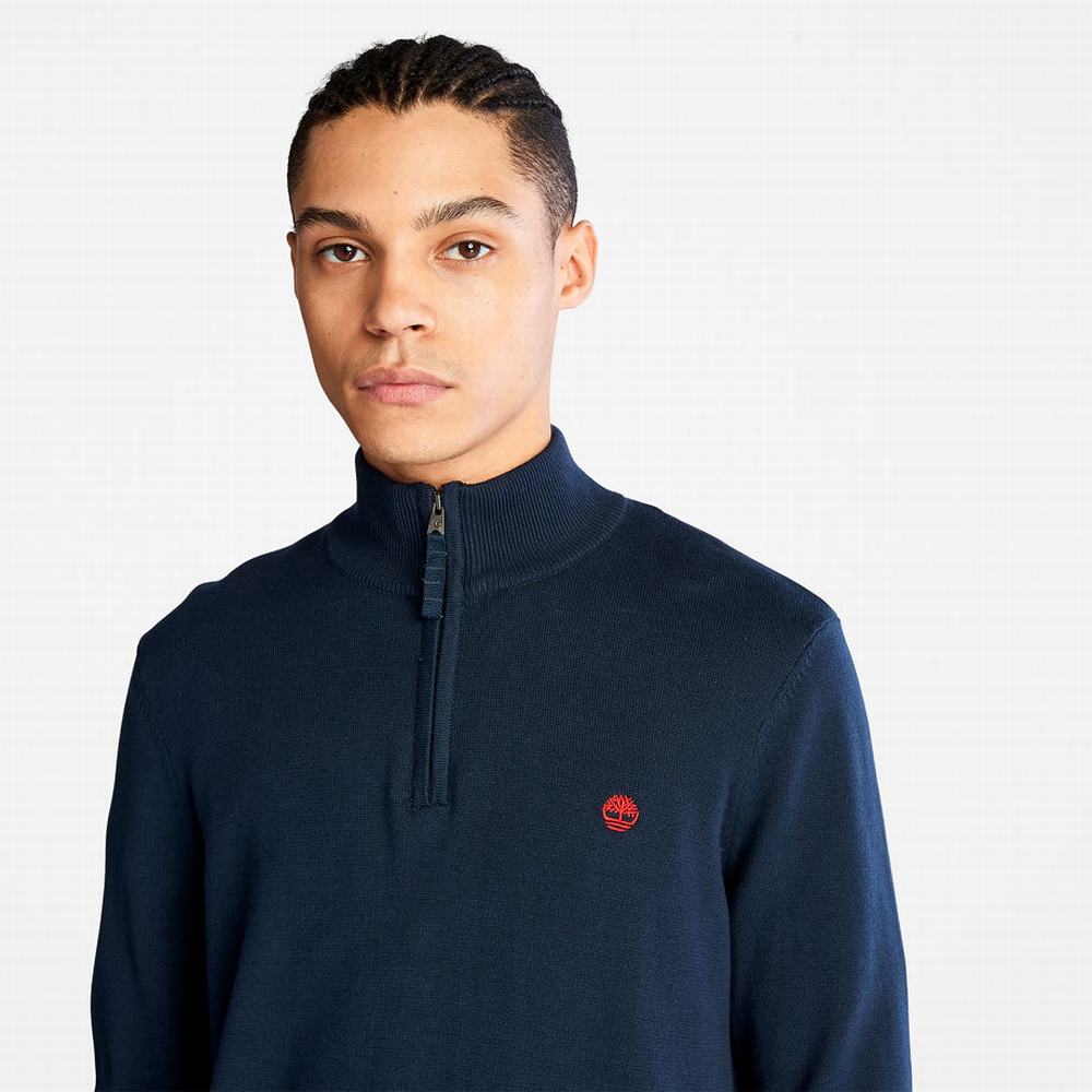 Pánské Svetry Timberland Williams River Half-zip Tmavě Blankyt | TI45187-179