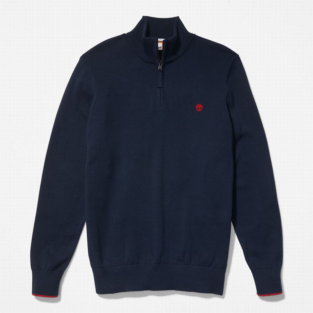 Pánské Svetry Timberland Williams River Half-zip Tmavě Blankyt | TI45187-179