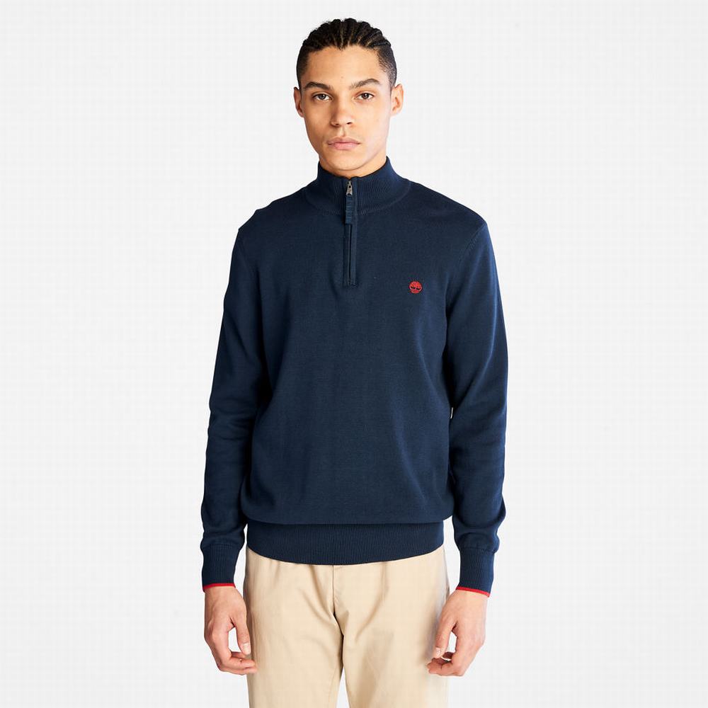 Pánské Svetry Timberland Williams River Half-zip Tmavě Blankyt | TI45187-179