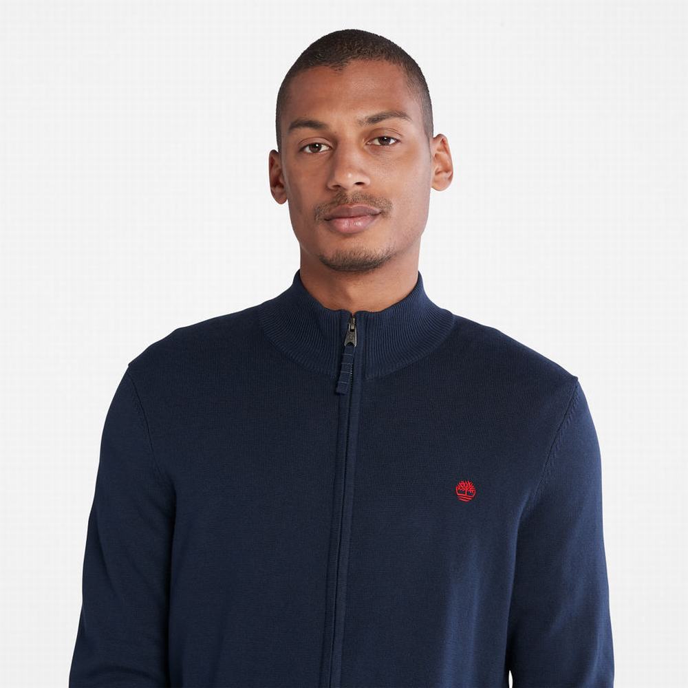 Pánské Svetry Timberland Williams River Zip-front Tmavě Blankyt | TI48013-356