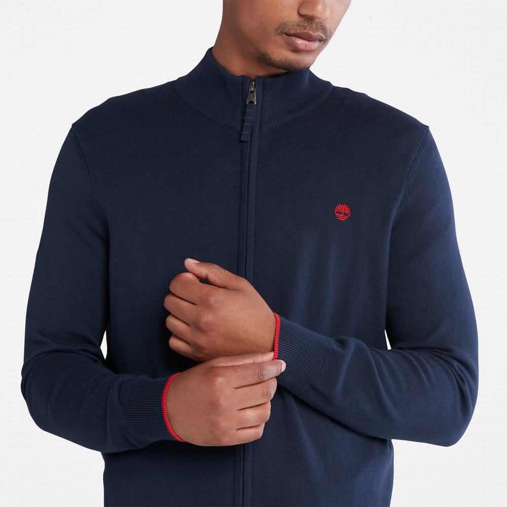 Pánské Svetry Timberland Williams River Zip-front Tmavě Blankyt | TI48013-356
