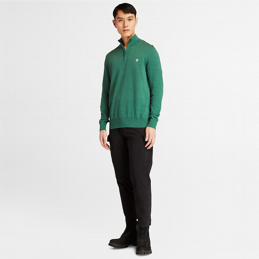 Pánské Svetry Timberland Williams River Zip-neck Zelene | TI70649-710