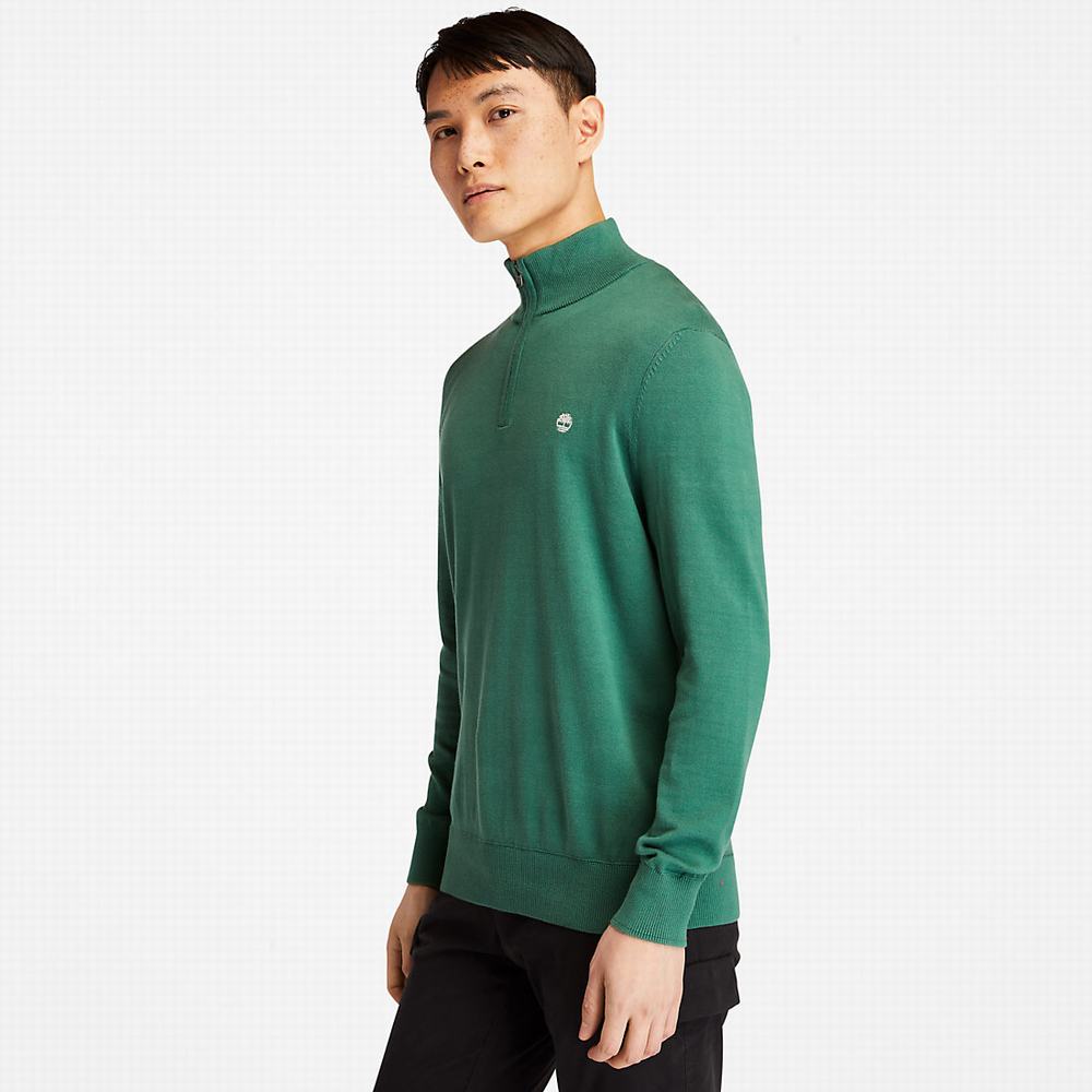 Pánské Svetry Timberland Williams River Zip-neck Zelene | TI70649-710
