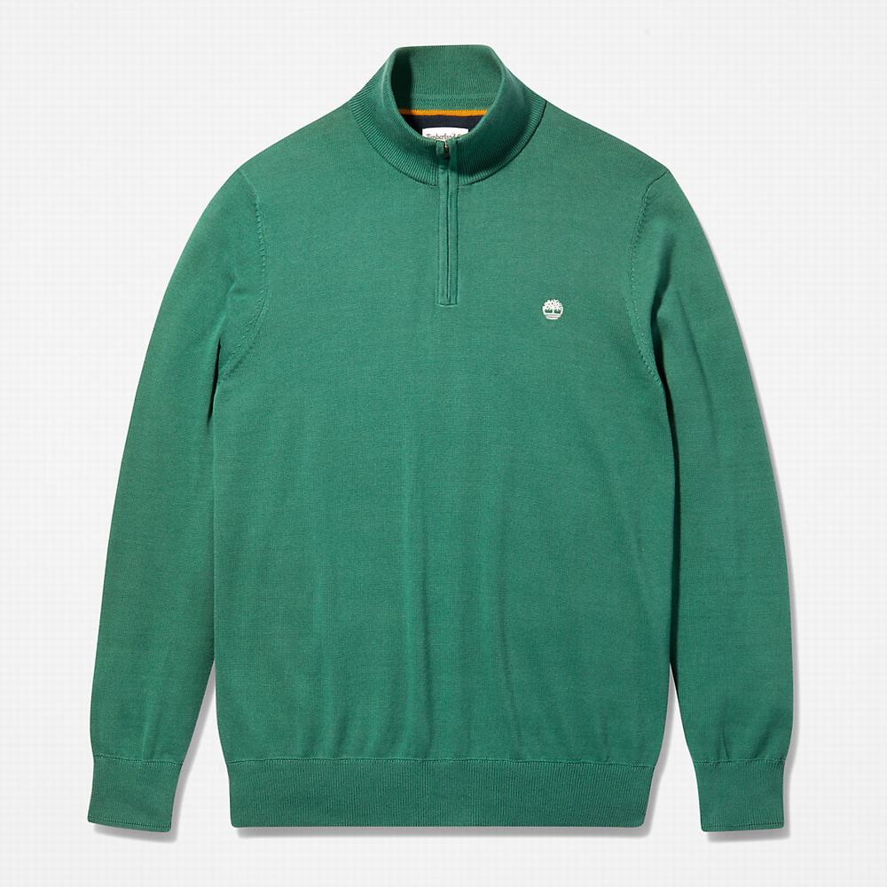 Pánské Svetry Timberland Williams River Zip-neck Zelene | TI70649-710