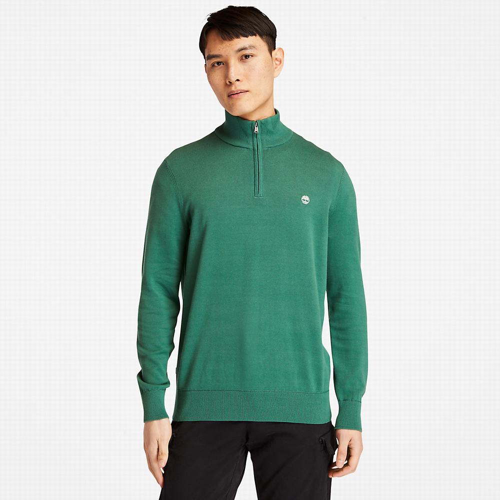 Pánské Svetry Timberland Williams River Zip-neck Zelene | TI70649-710