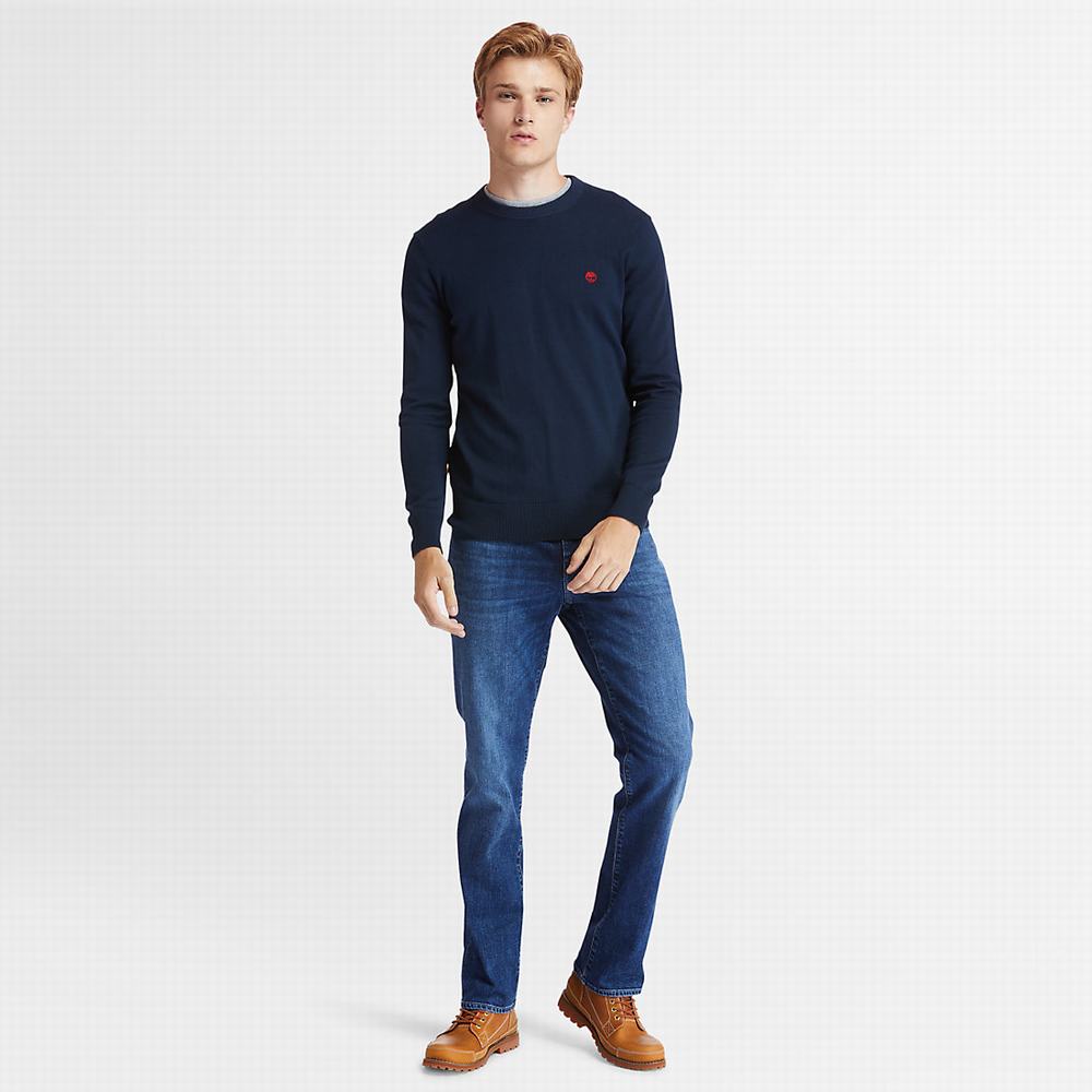 Pánské Svetry Timberland Williams River Organic Bavlněné Tmavě Blankyt | TI73685-930