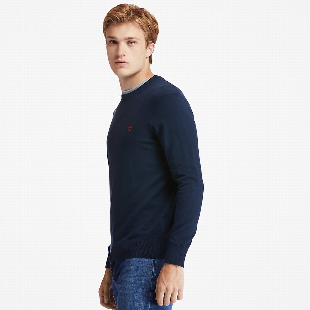 Pánské Svetry Timberland Williams River Organic Bavlněné Tmavě Blankyt | TI73685-930