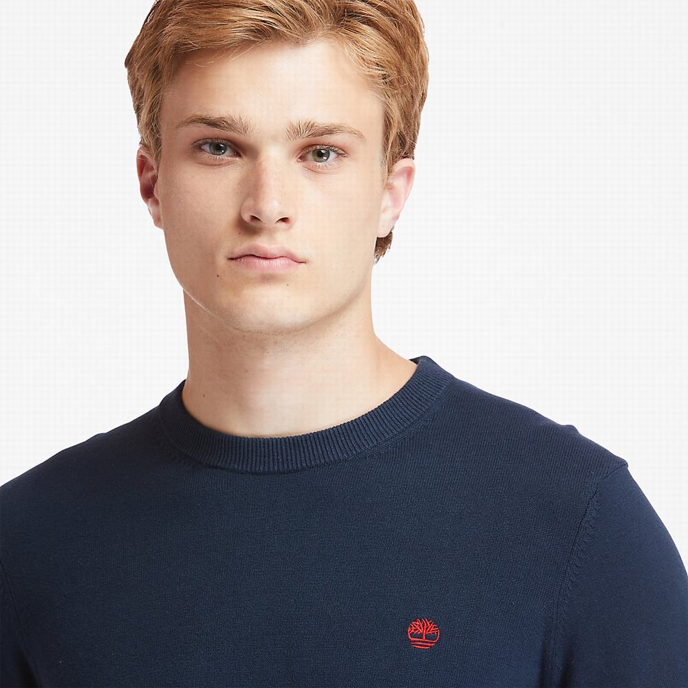 Pánské Svetry Timberland Williams River Organic Bavlněné Tmavě Blankyt | TI73685-930