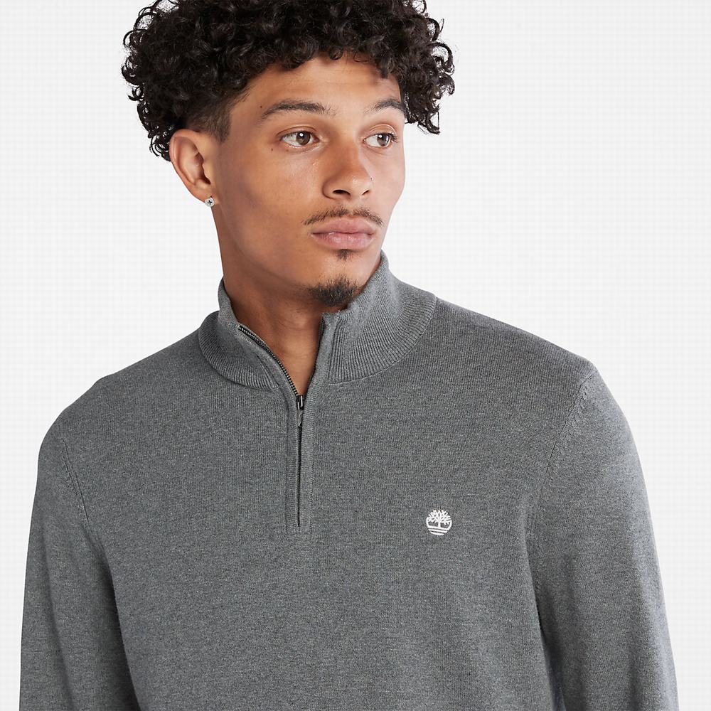 Pánské Svetry Timberland Williams River Zip-neck Tmavě Šedé | TI75836-983