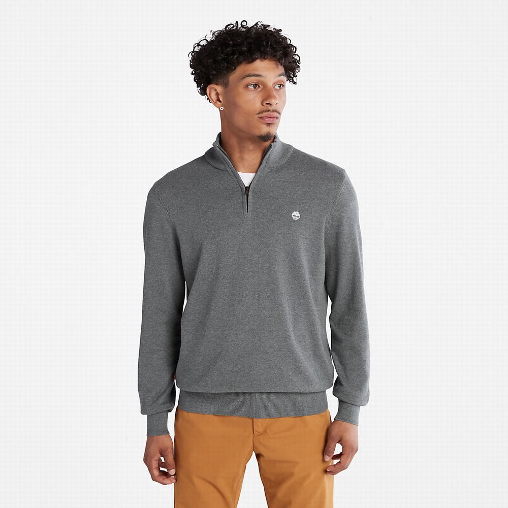 Pánské Svetry Timberland Williams River Zip-neck Tmavě Šedé | TI75836-983