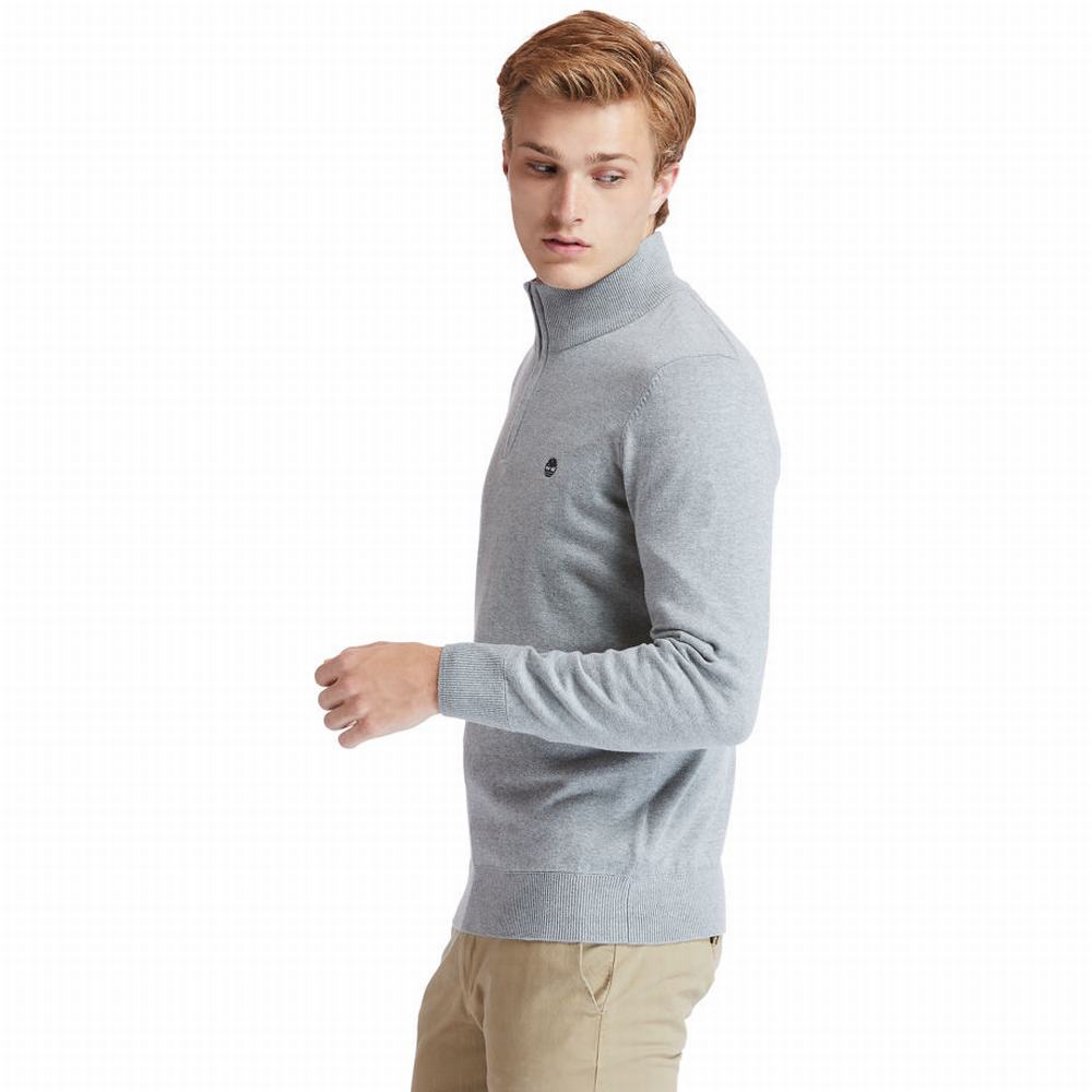 Pánské Svetry Timberland Williams River Zip-neck Šedé | TI86751-625