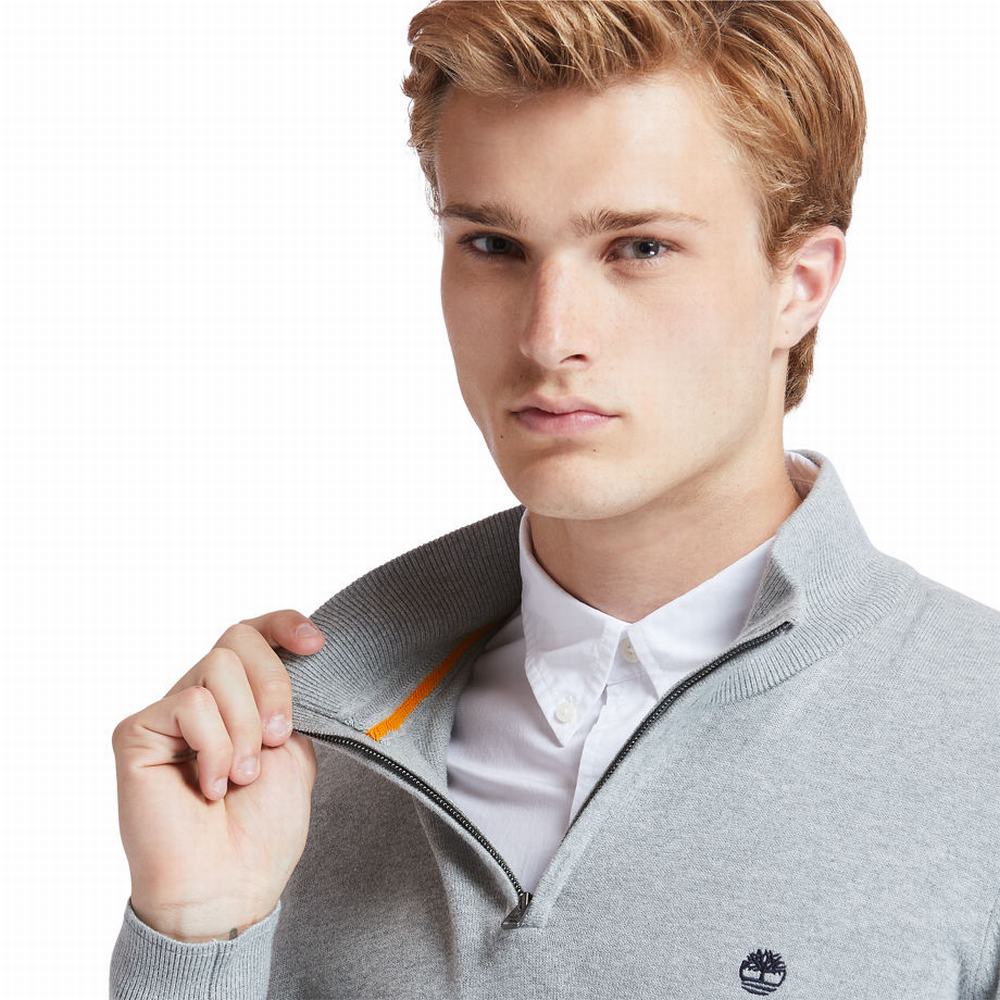 Pánské Svetry Timberland Williams River Zip-neck Šedé | TI86751-625