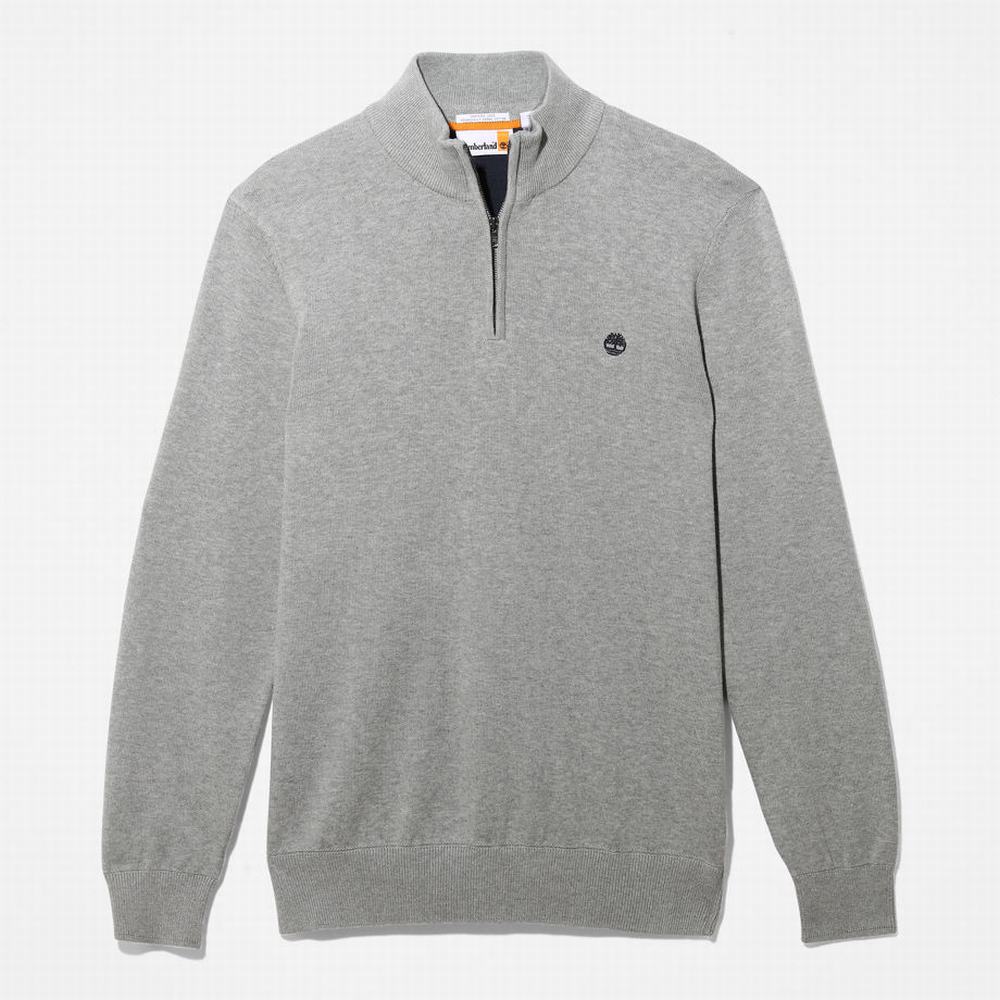 Pánské Svetry Timberland Williams River Zip-neck Šedé | TI86751-625