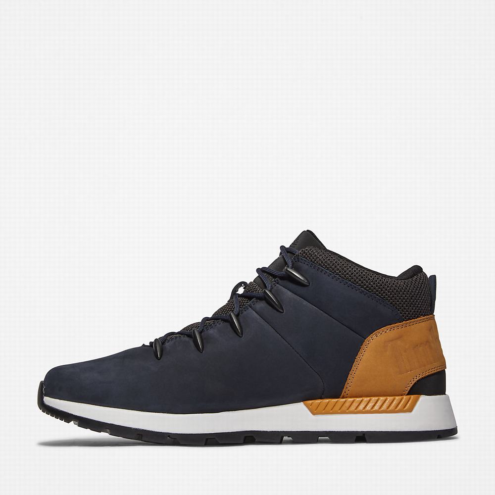 Pánské Trekové Boty Timberland Sprint Trekker Mid Tmavě Blankyt | TI49275-367