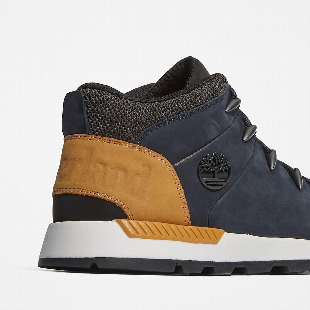 Pánské Trekové Boty Timberland Sprint Trekker Mid Tmavě Blankyt | TI49275-367