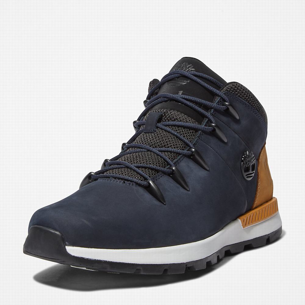 Pánské Trekové Boty Timberland Sprint Trekker Mid Tmavě Blankyt | TI49275-367