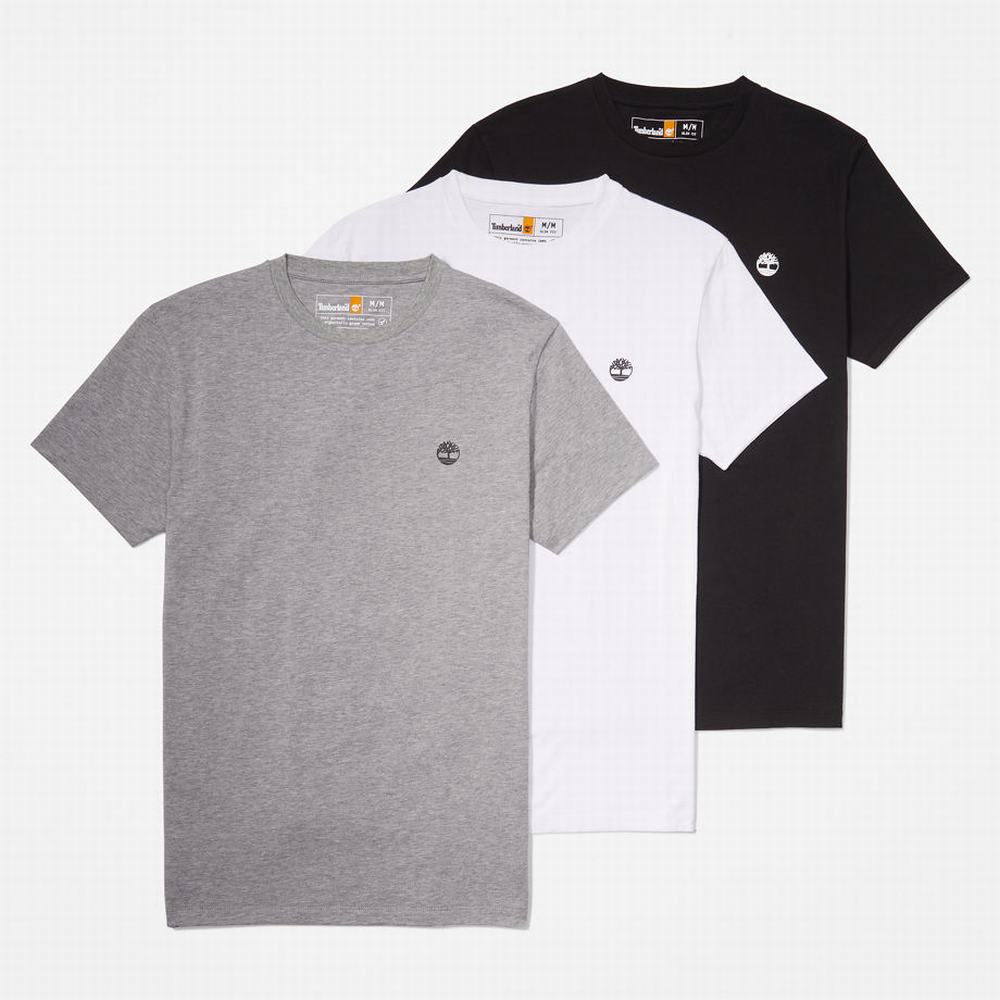 Pánské Tričko Timberland 3xPack Organic Bavlněné T-Shirt Viacfarebný Červené | TI29537-345