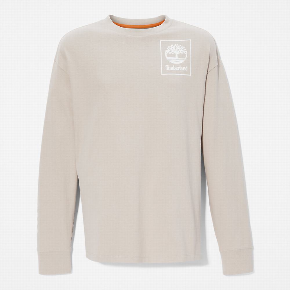 Pánské Tričko Timberland All Gender Heavyweight Long-Sleeve T-Shirt Světle Šedé | TI12067-567