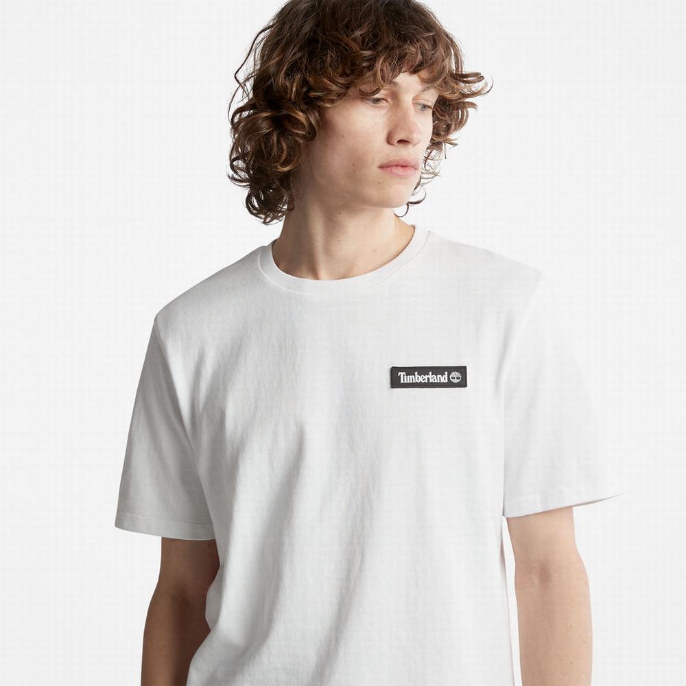 Pánské Tričko Timberland All Gender Heavyweight Badge T-Shirt Bílé | TI54760-605