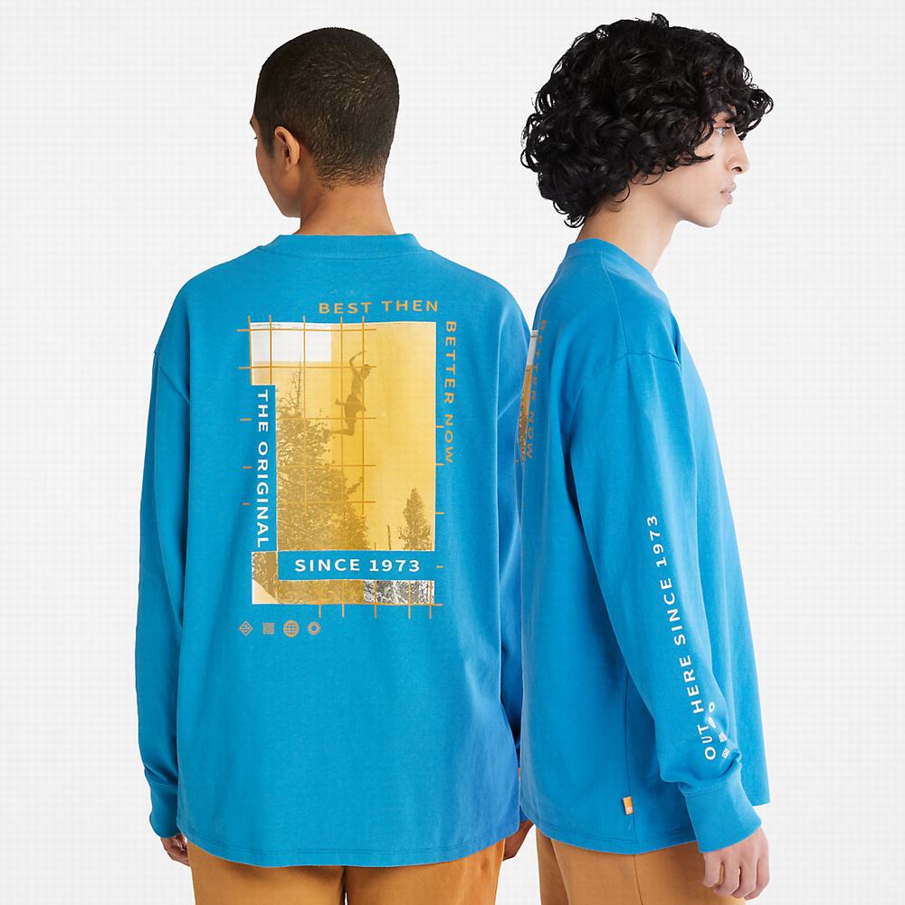 Pánské Tričko Timberland All Gender Heavyweight Long-Sleeve T-Shirt Blankyt | TI69170-542