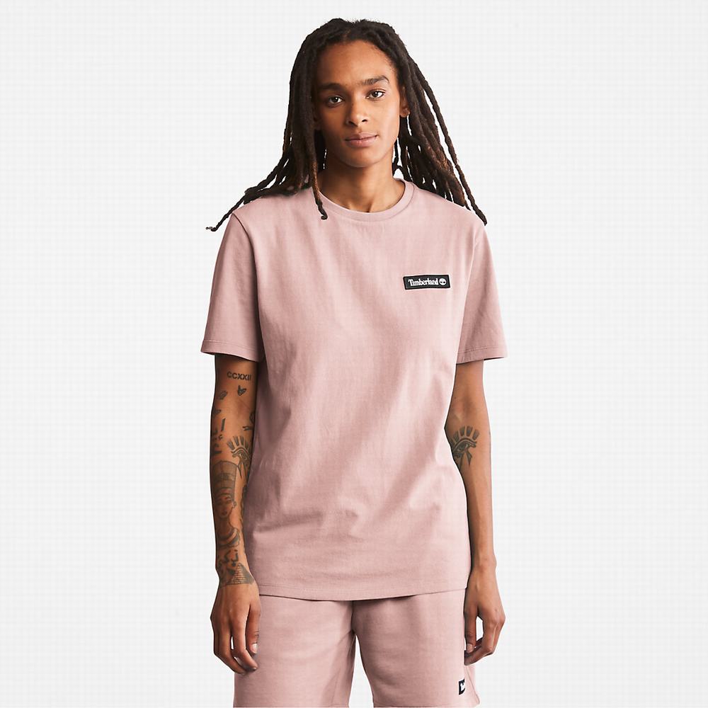 Pánské Tričko Timberland All Gender Heavyweight Badge T-Shirt Růžové | TI69851-491