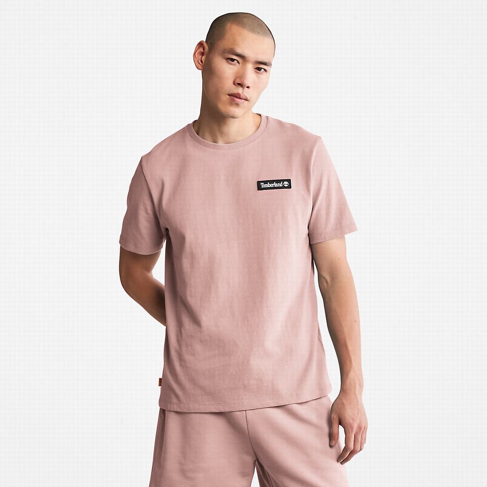 Pánské Tričko Timberland All Gender Heavyweight Badge T-Shirt Růžové | TI69851-491