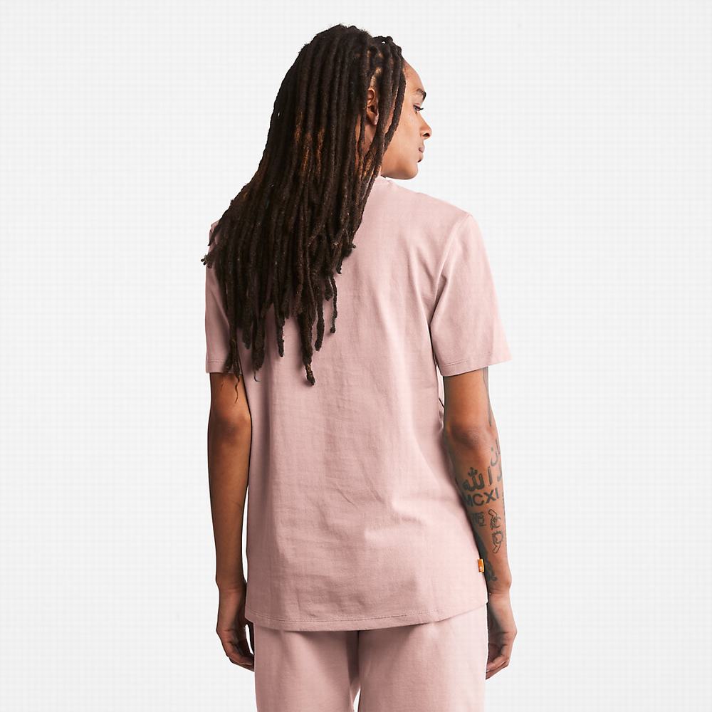 Pánské Tričko Timberland All Gender Heavyweight Badge T-Shirt Růžové | TI69851-491