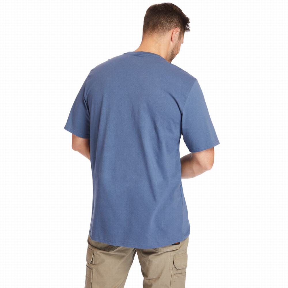 Pánské Tričko Timberland BIg & Vysoké Timberland PRO® Base Plate Krátké-Sleeve T-Shirt Indigo | TI19765-346