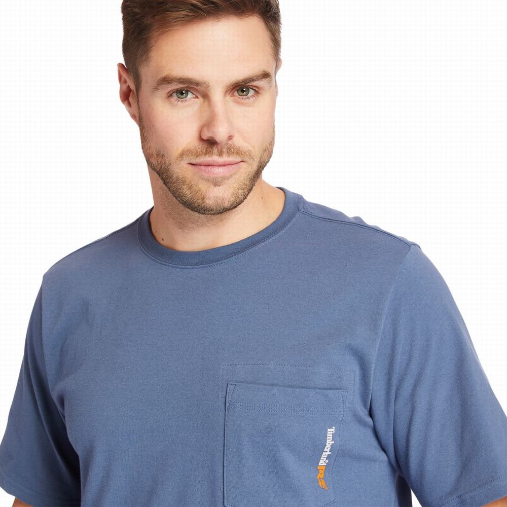 Pánské Tričko Timberland BIg & Vysoké Timberland PRO® Base Plate Krátké-Sleeve T-Shirt Indigo | TI19765-346
