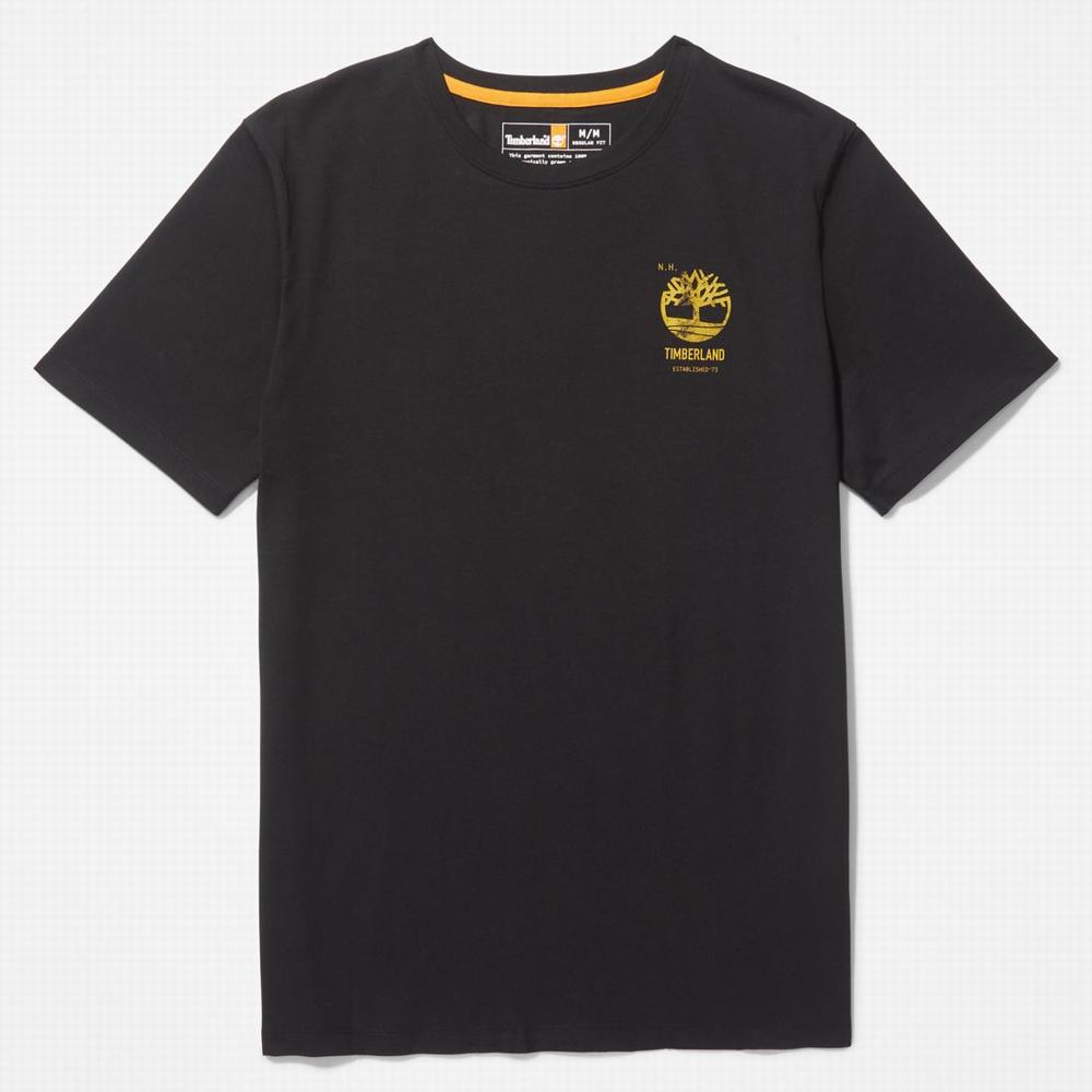 Pánské Tričko Timberland Back-Graphic T-Shirt Černé | TI68129-728