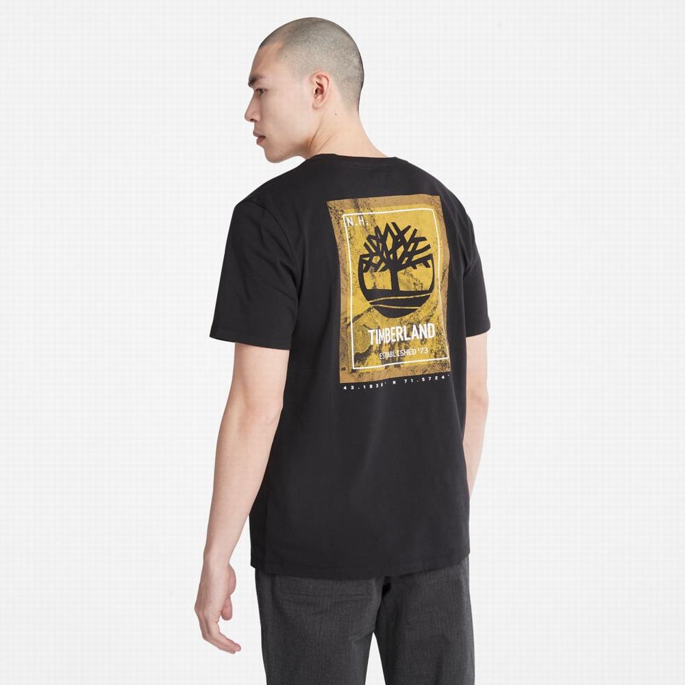 Pánské Tričko Timberland Back-Graphic T-Shirt Černé | TI68129-728