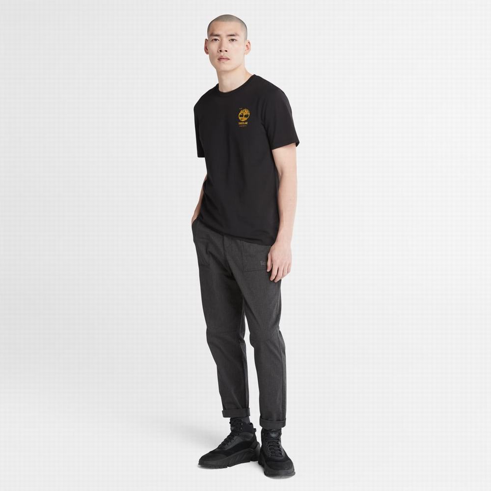 Pánské Tričko Timberland Back-Graphic T-Shirt Černé | TI68129-728