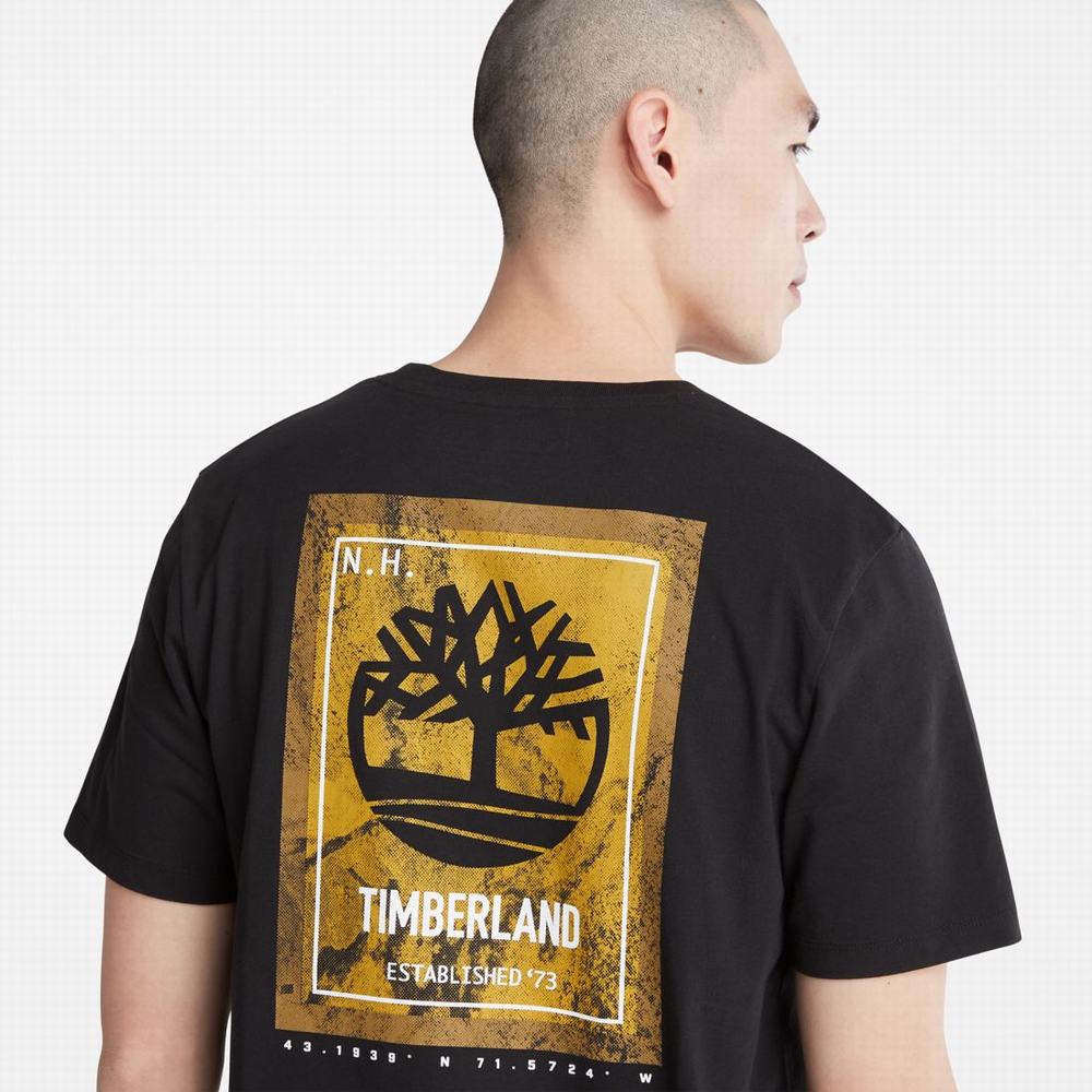 Pánské Tričko Timberland Back-Graphic T-Shirt Černé | TI68129-728