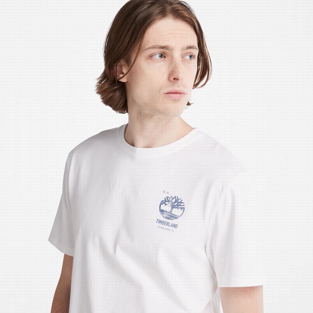 Pánské Tričko Timberland Back-Graphic T-Shirt Bílé | TI80726-248