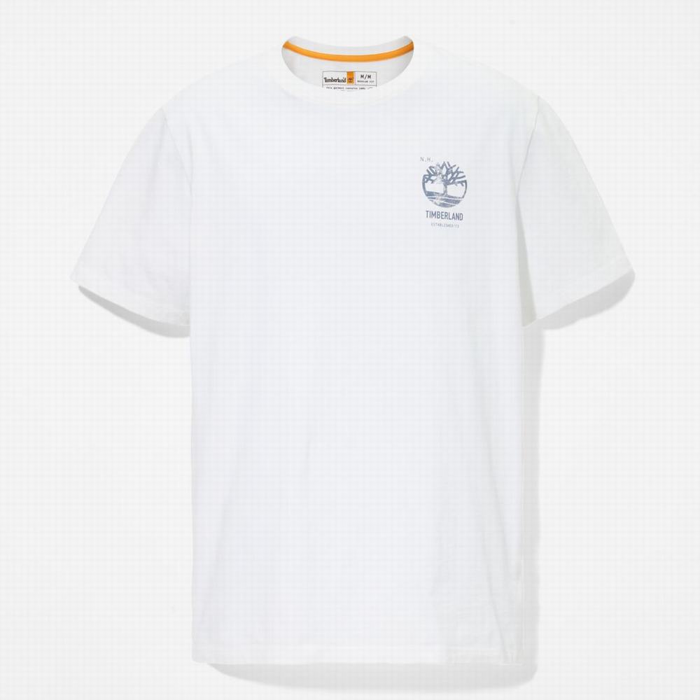 Pánské Tričko Timberland Back-Graphic T-Shirt Bílé | TI80726-248