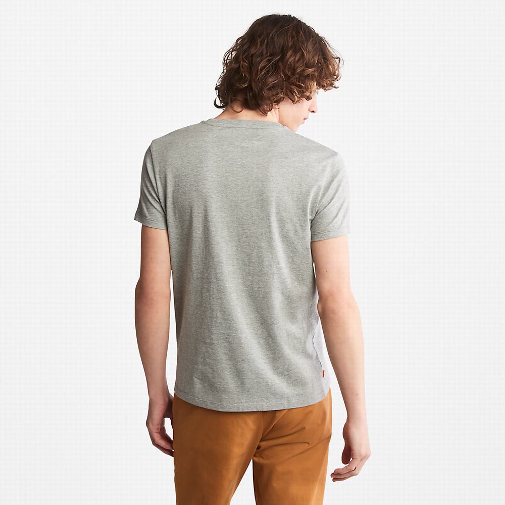 Pánské Tričko Timberland Bavlněné Logo T-Shirt Šedé | TI53087-410