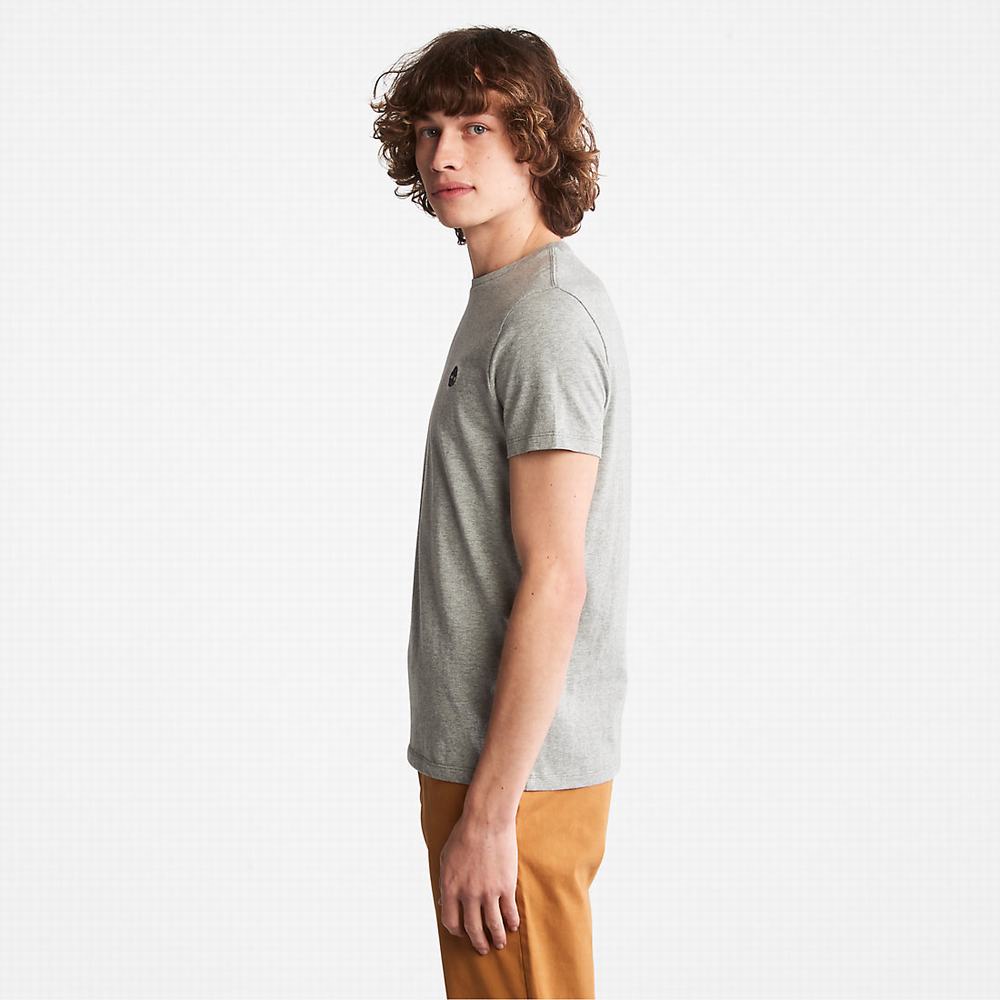 Pánské Tričko Timberland Bavlněné Logo T-Shirt Šedé | TI53087-410