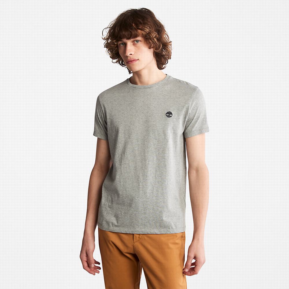 Pánské Tričko Timberland Bavlněné Logo T-Shirt Šedé | TI53087-410